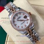 Perfect Replica TW Rolex Datejust 2-Tone Rose Gold Jubilee Band White Diamond Markers Dial 28mm Women's Watch